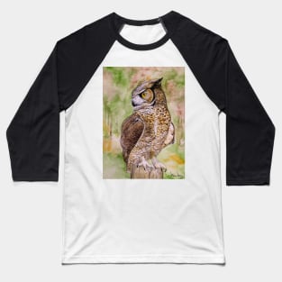 The Listener (Bubo virginianus) Baseball T-Shirt